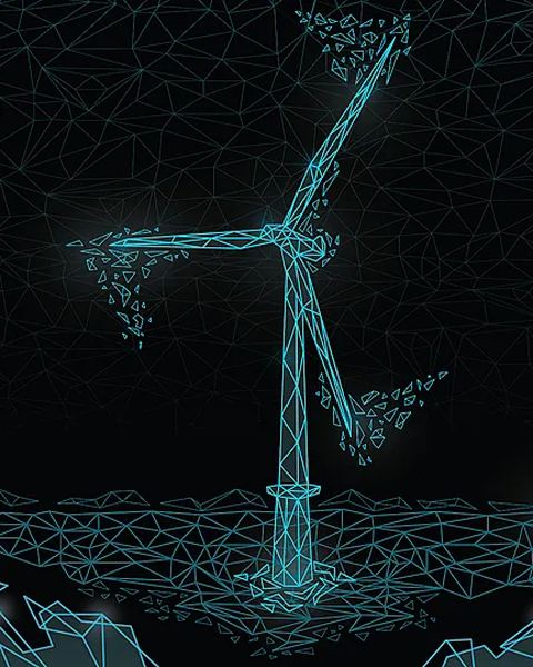 Wind turbine wireframe, wind power blade and tower measurement